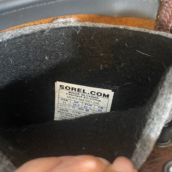 Sorel Brown Leather Lace Up Waterproof Winter Snow Rain Boots Men Sz 11 - Picture 4 of 15